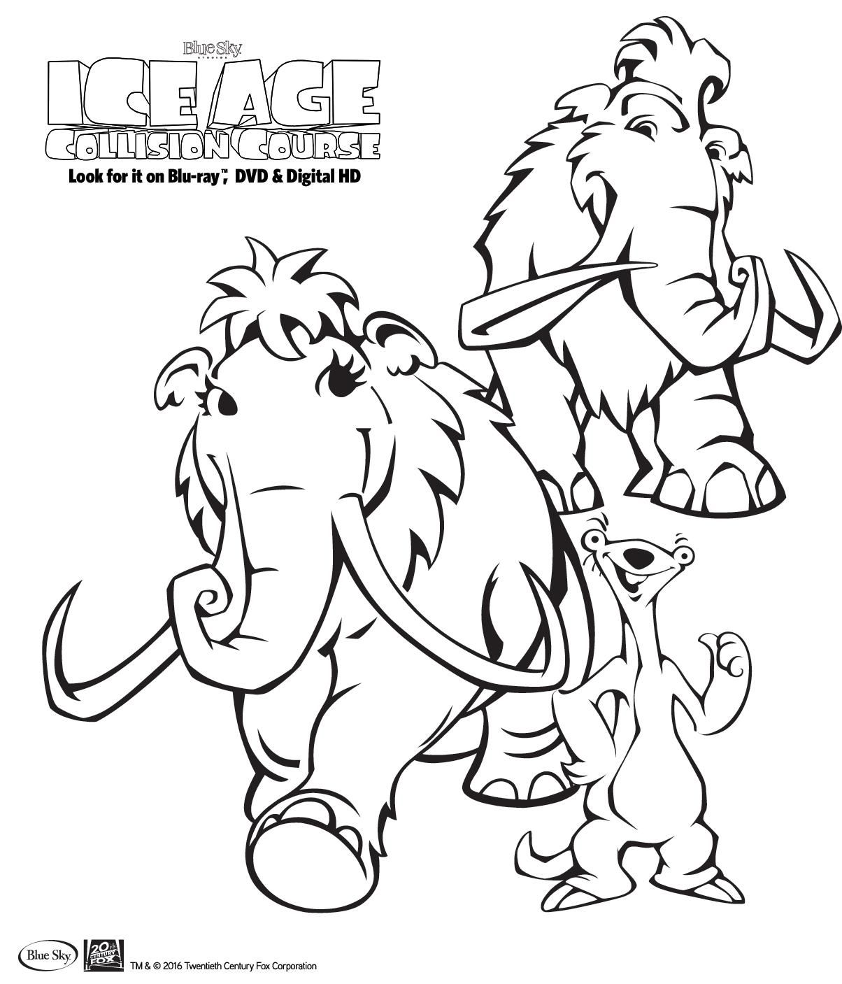 Ice Age Collision Course Coloring Pages Coloring Home