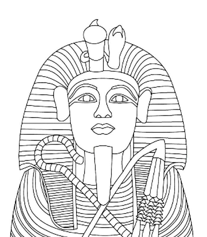 Egyptian King Tut Coloring Page, Egyptian Pharaoh Coloring Pages ...