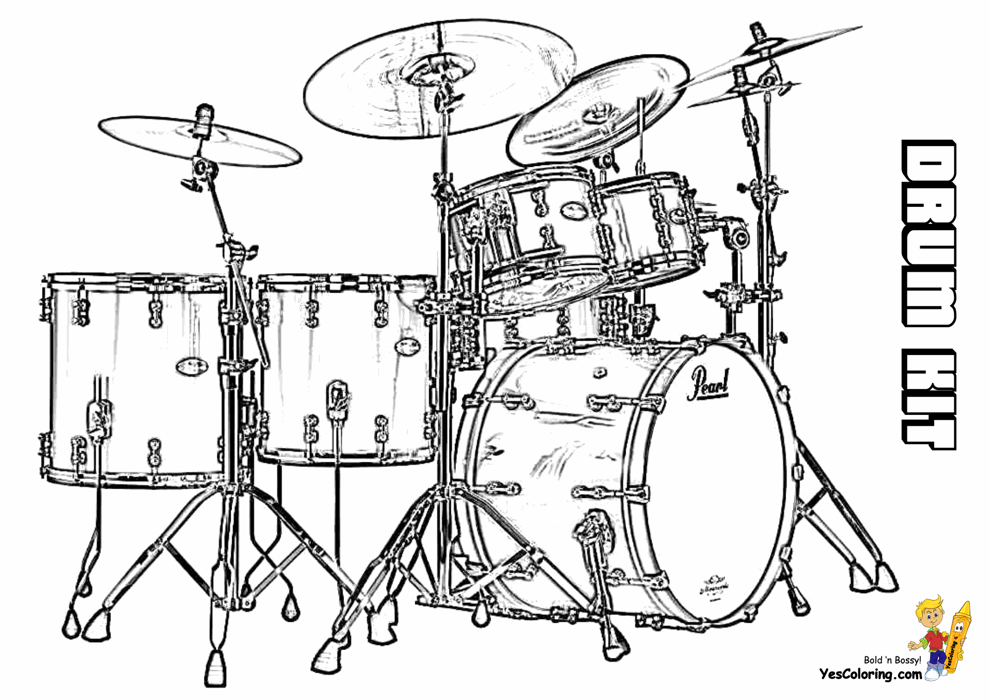 Majestic Musical Drums Coloring | Drums | Free | Snare | Percussion