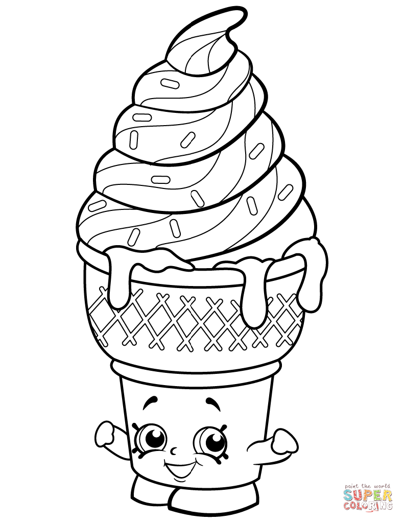 Sweet Ice Cream Dream Shopkin coloring page | Free Printable Coloring Pages