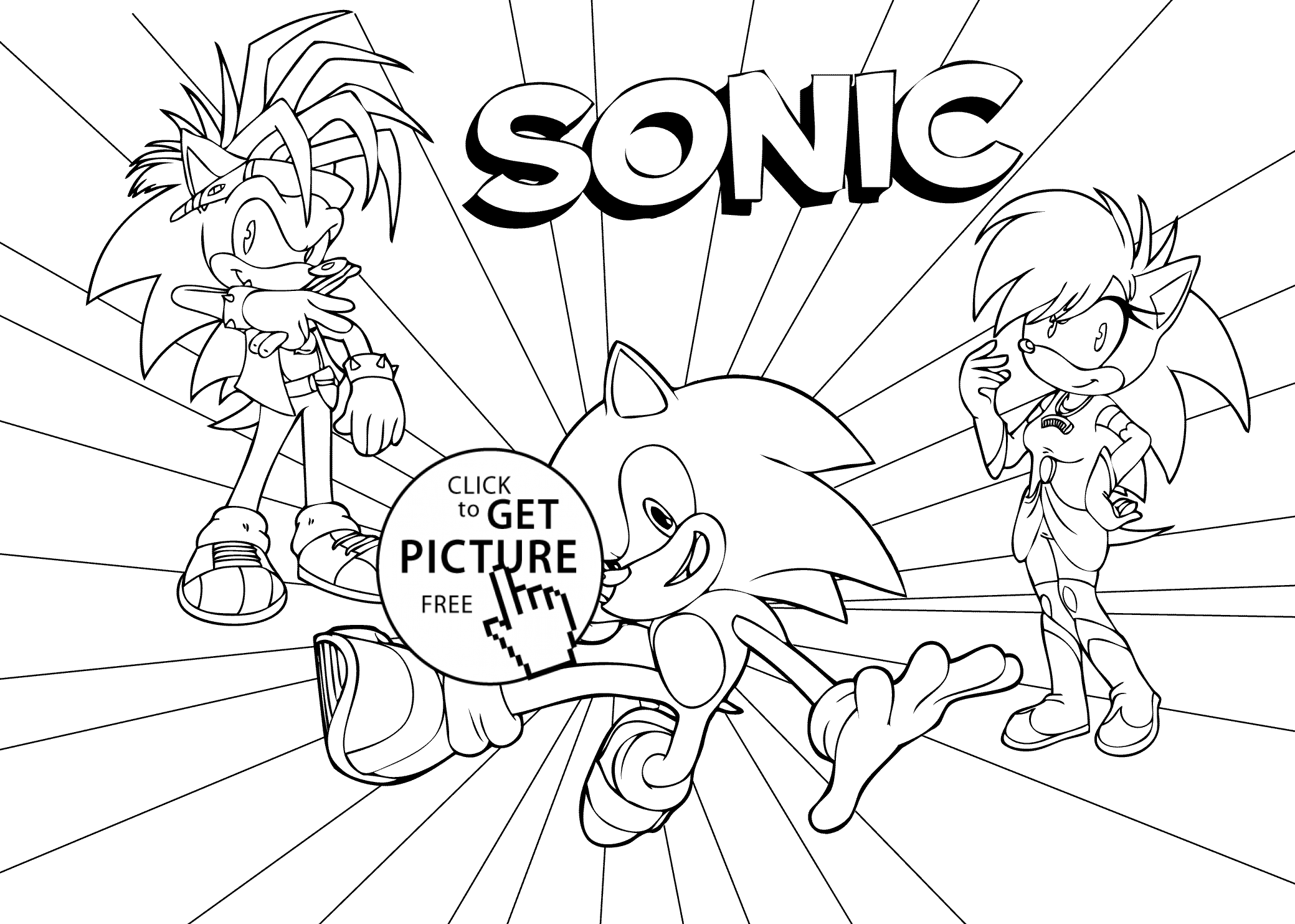 Sonic coloring pages for kids free printable | coloing-4kids.com