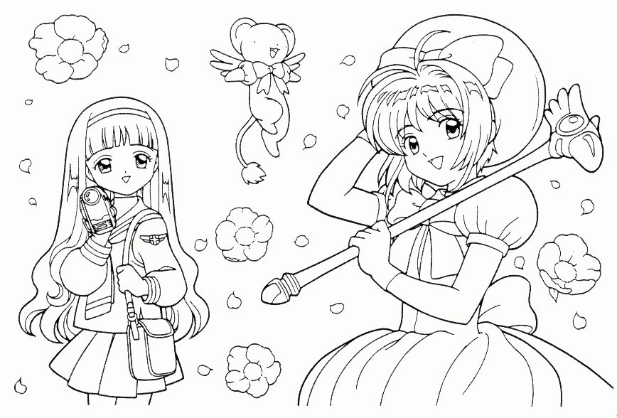 Cardcaptor Sakura Coloring Pages Coloring Page Coloring Home