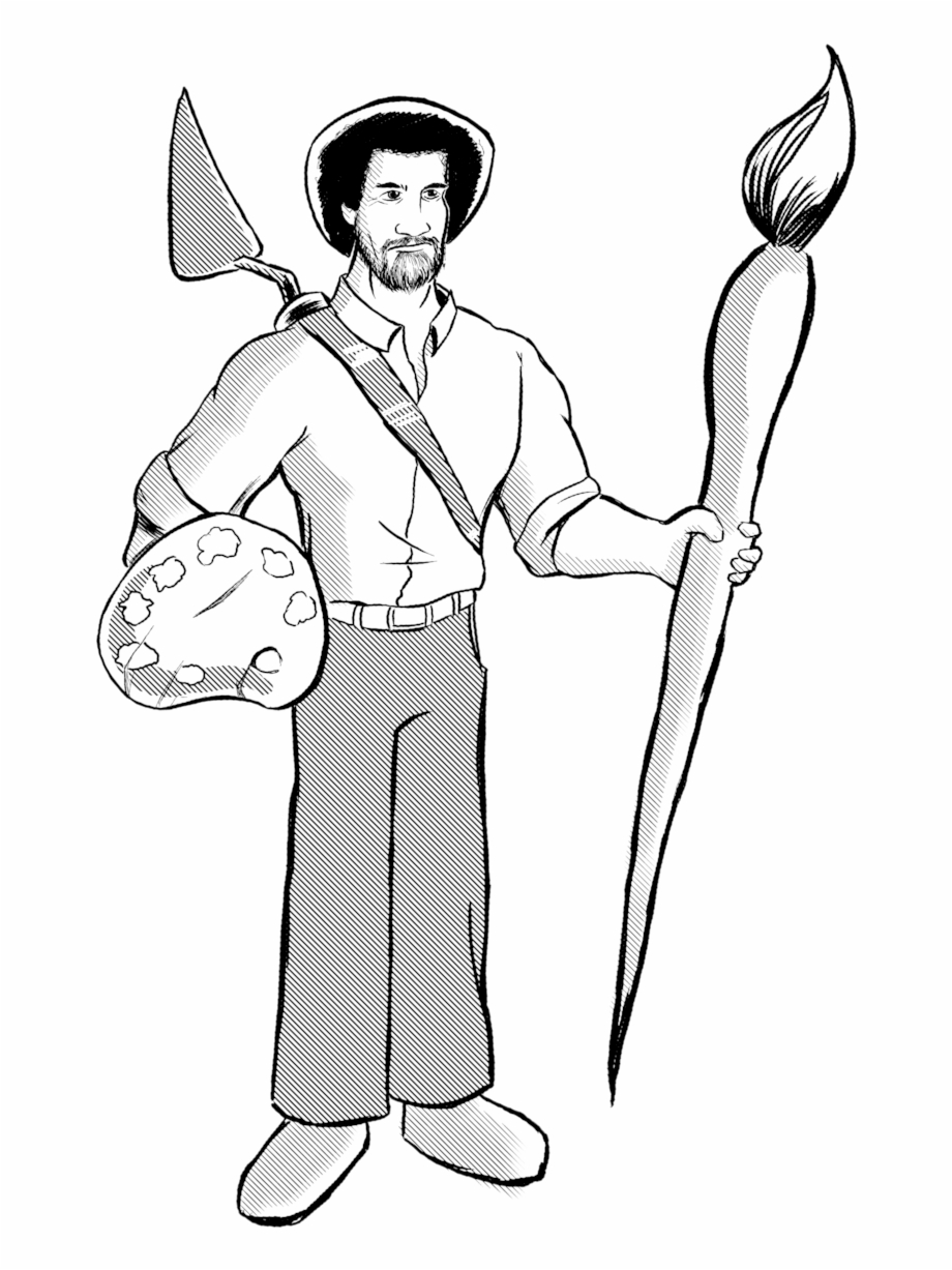 Image Result For Bob Ross Coloring Sheet - Bob Ross Coloring ...