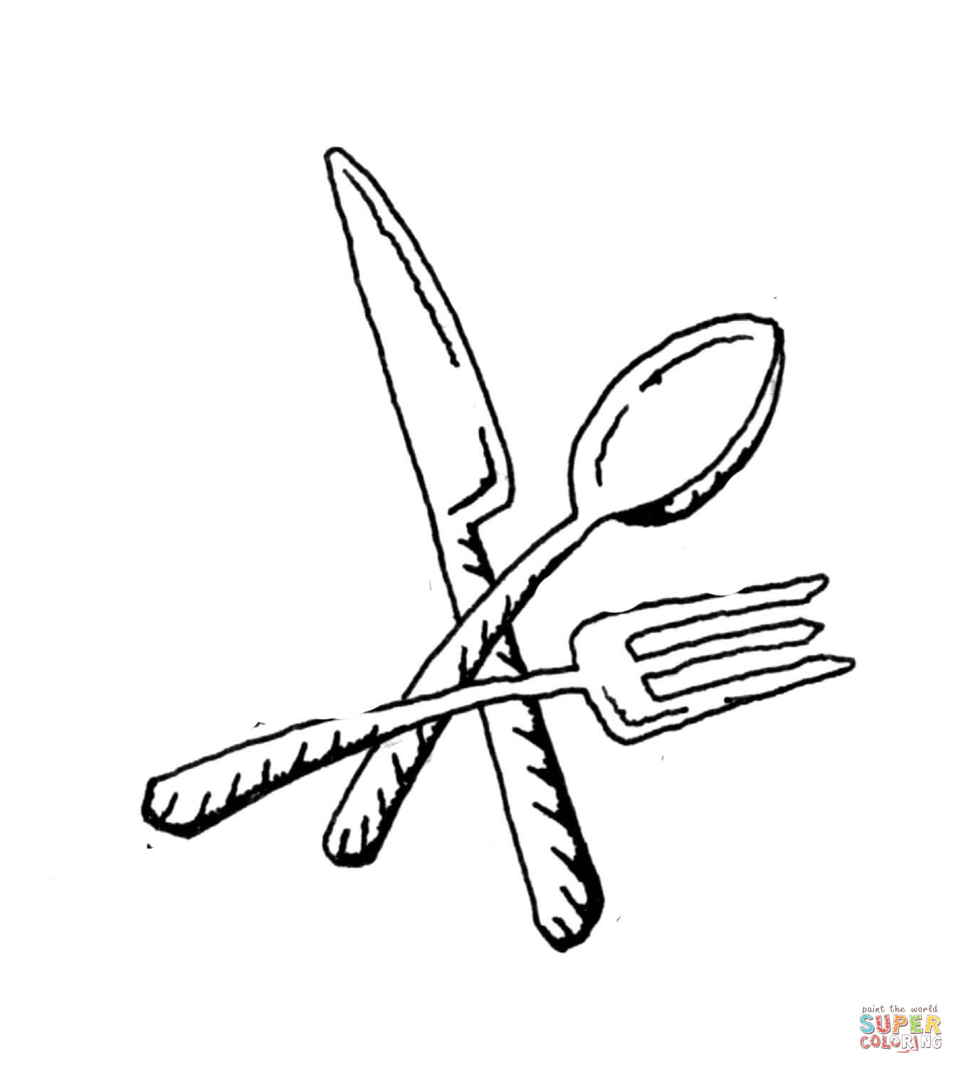 Fork Spoon And Knife coloring page | Free Printable Coloring Pages