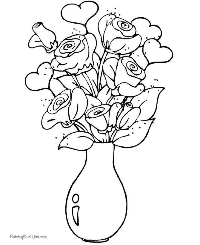 Valentine's Day Flower Coloring Pages!