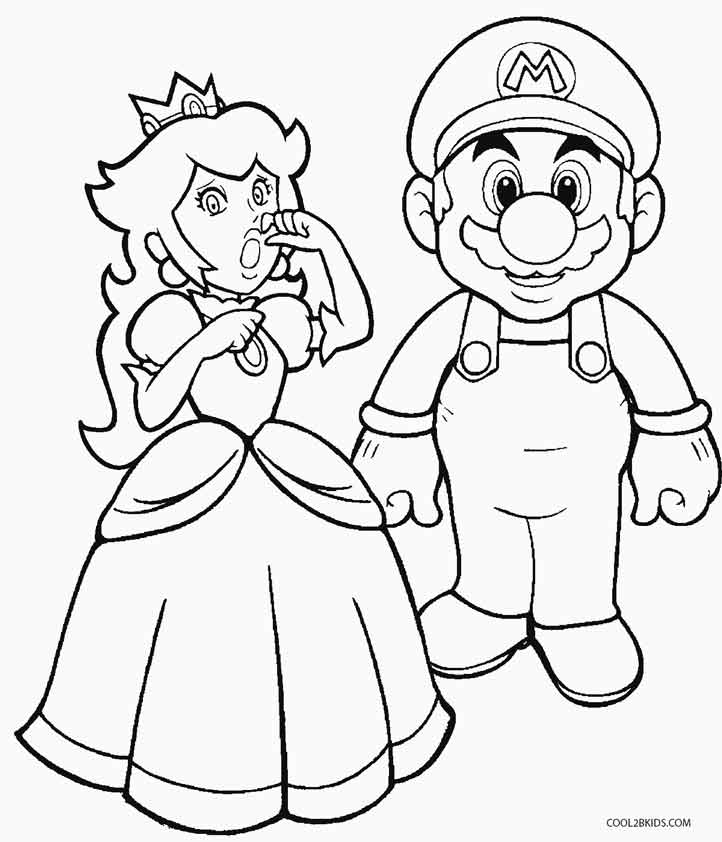 Coloring Pages Peach Mario - High Quality Coloring Pages