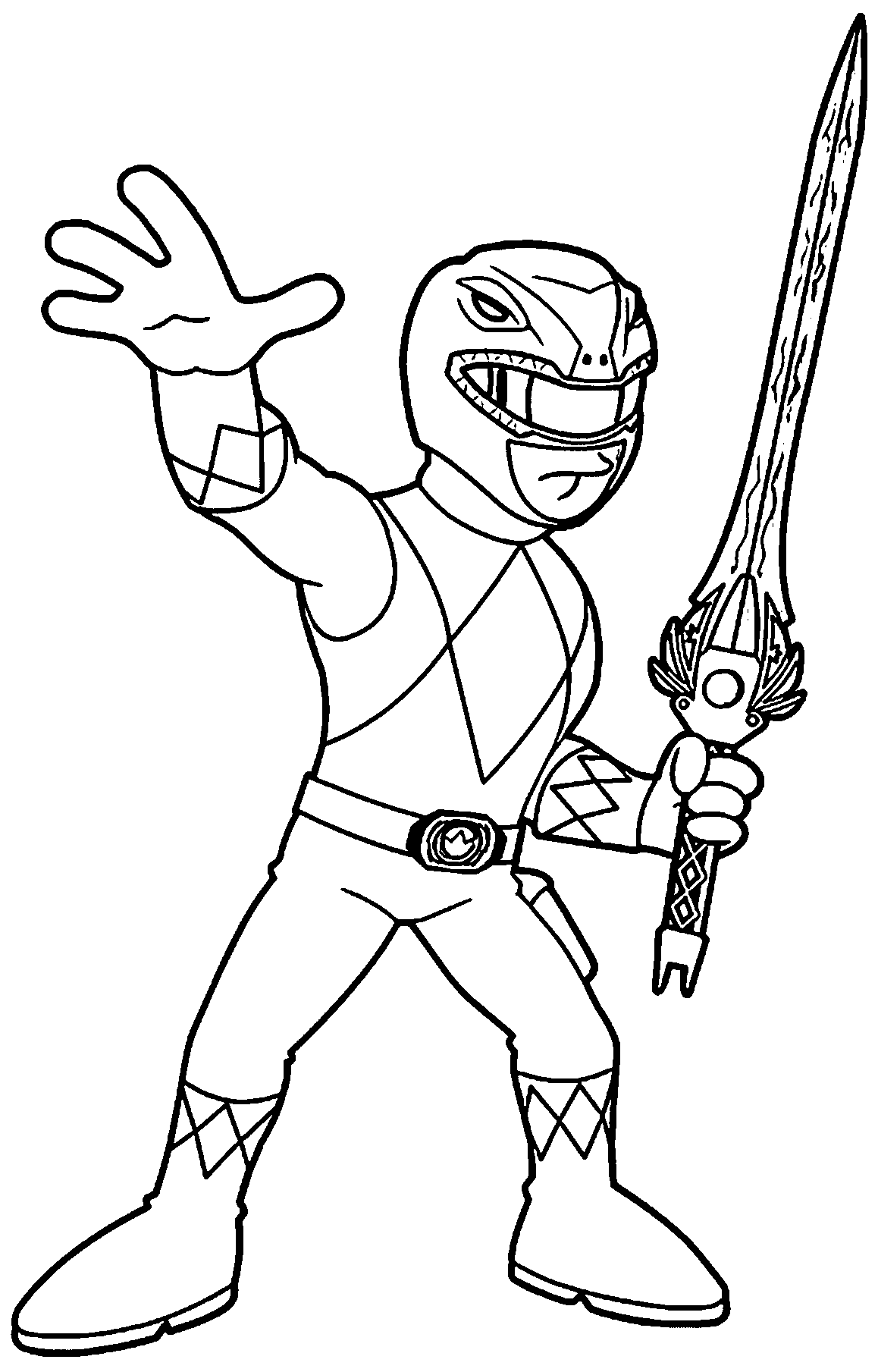 Mighty Morphin Power Rangers Red Ranger Coloring Page Wecoloringpage