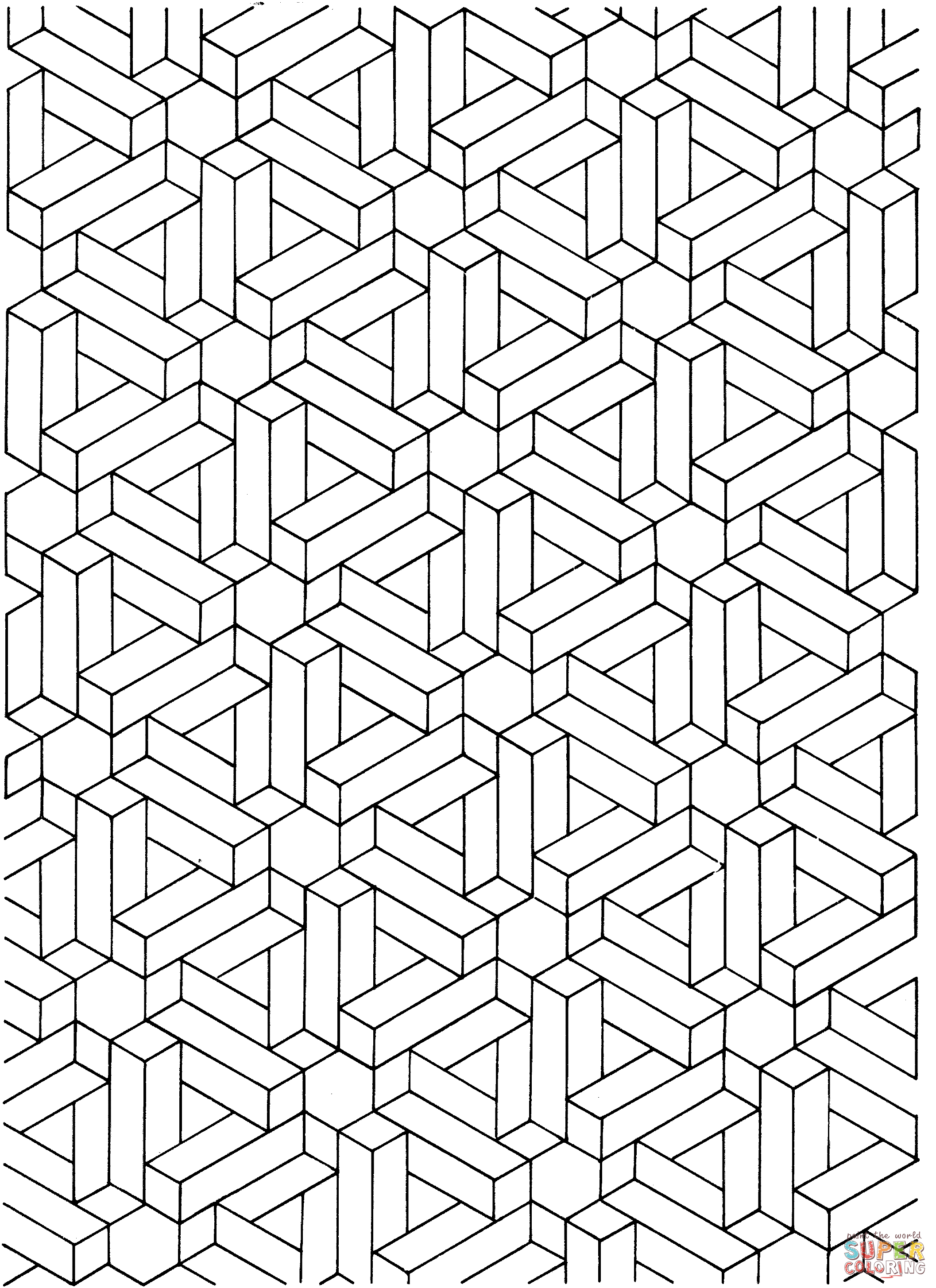 Optical Illusions - Coloring Pages for Kids and for Adults