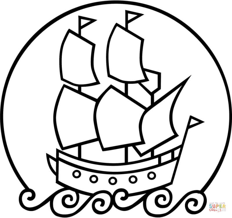 The Mayflower Ship coloring page | Free Printable Coloring Pages
