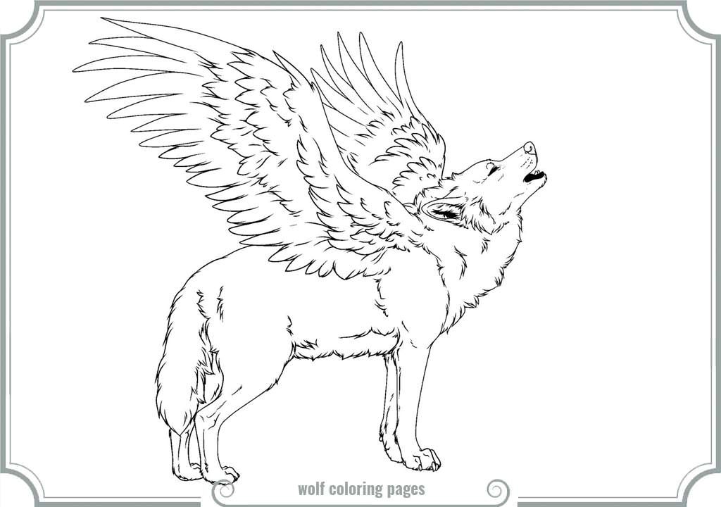Winged Wolf Coloring Pages - Coloring Home