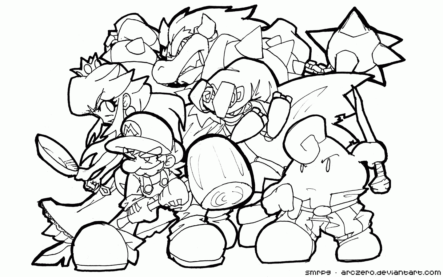 126 Cute Mario Fire Flower Coloring Pages with Animal character