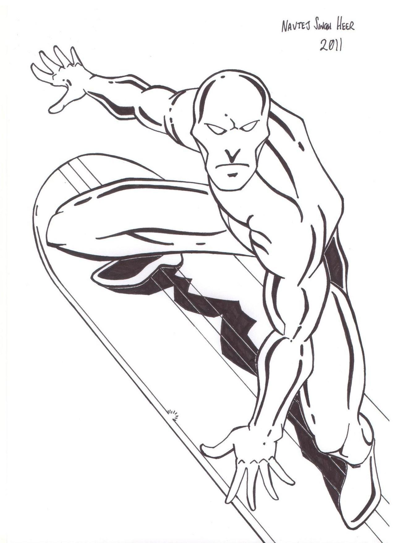 Silver Surfer - Coloring Pages for Kids and for Adults