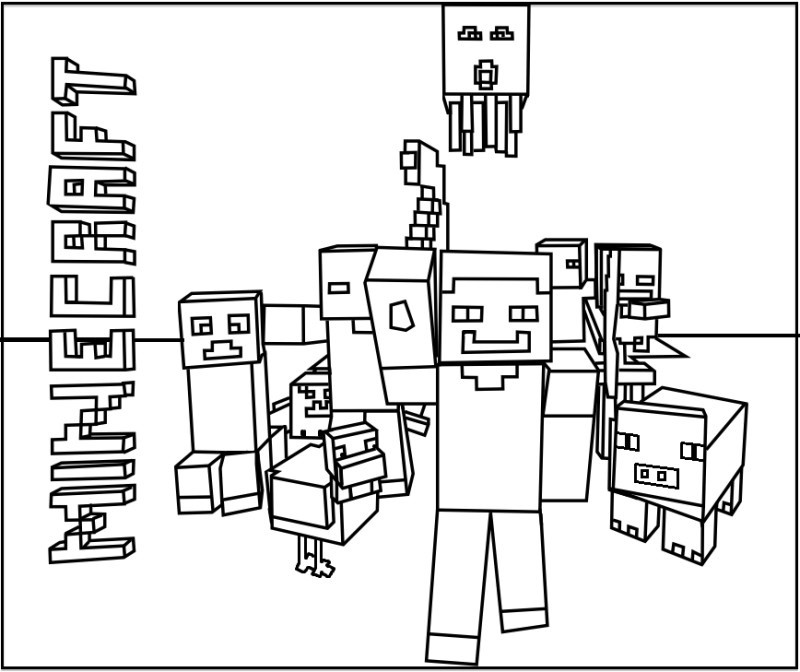 740 Cartoon Minecraft Story Mode Coloring Pages for Adult