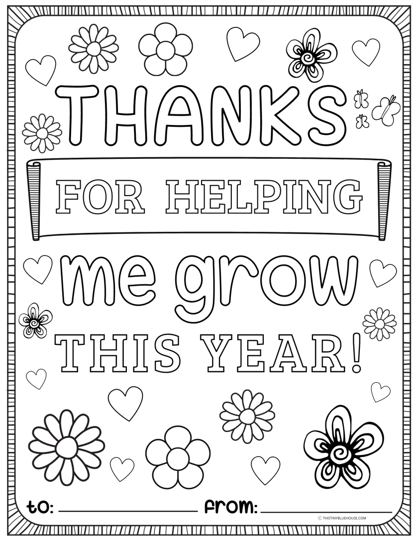 Adorable Teacher Appreciation Coloring Pages ( Free 1-Click Instant  Download) - This Tiny Blue House