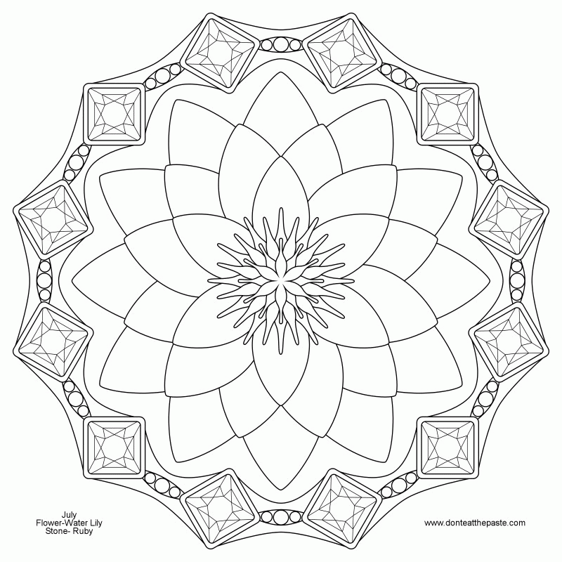 Don't Eat the Paste: July Birthstone and Flower Mandala