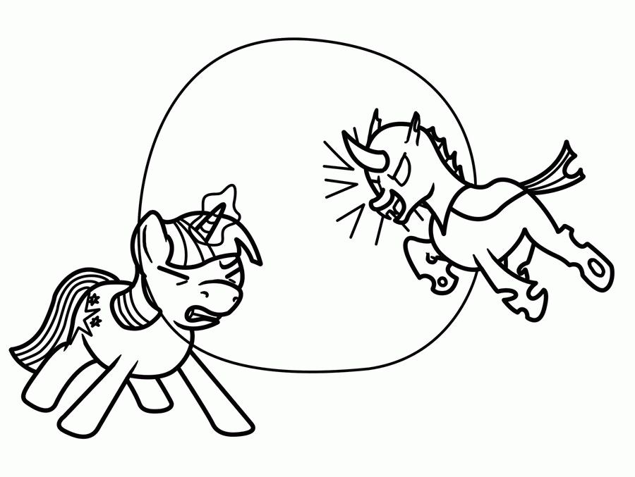 Twilight vs Changeling: Coloring Page by RydelFox on deviantART