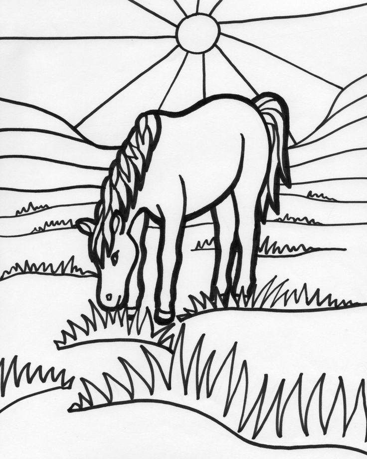 Horse Coloring Pages #printable | Unit 14 : Horse (farm animals) - MF…