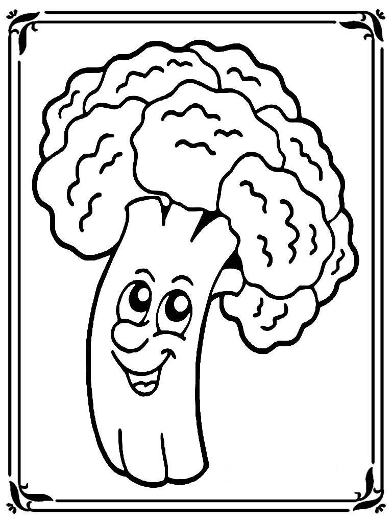Free Coloring Pages Broccoli | Realistic Coloring Pages