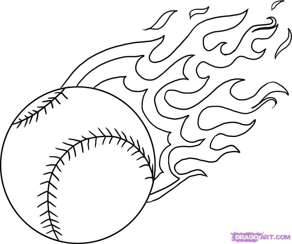 Softball Coloring - Coloring Pages for Kids and for Adults