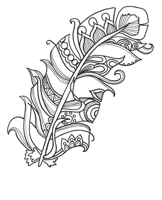 Funky Feather Coloring Page
