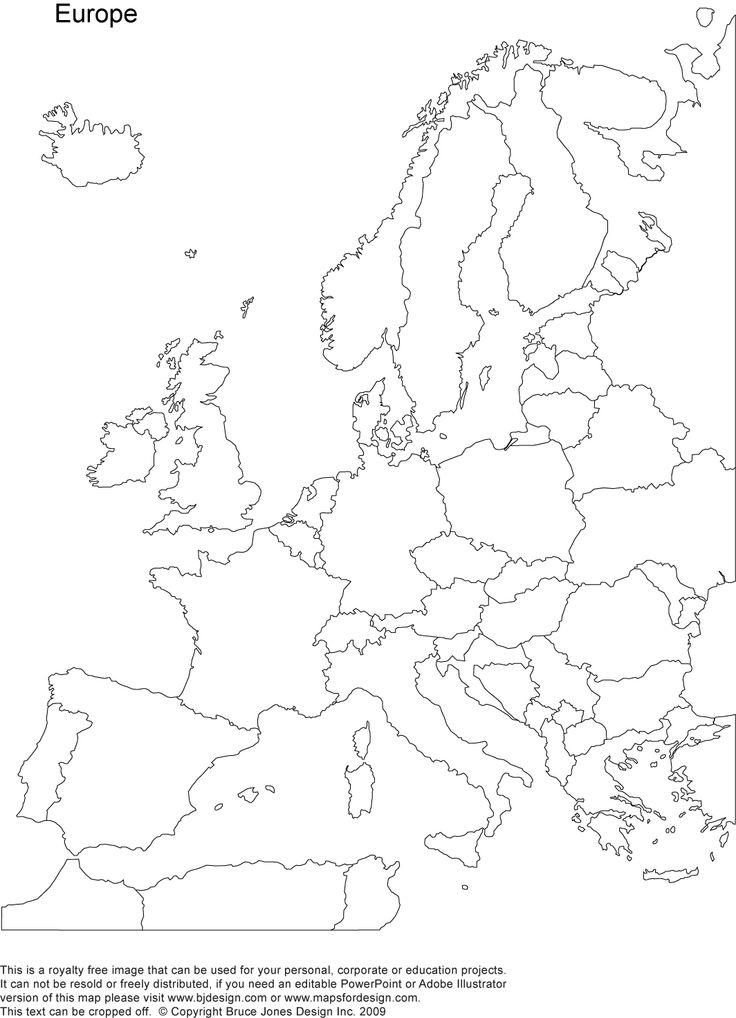Printable Map Of Europe Coloring Page