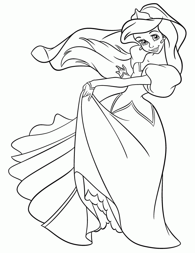 Pretty Ariel Coloring Pages, Princess Ariel In Pretty Dress ...