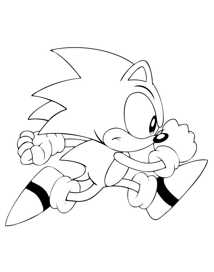 Sonic is Running Coloring Page - Free Printable Coloring Pages for Kids