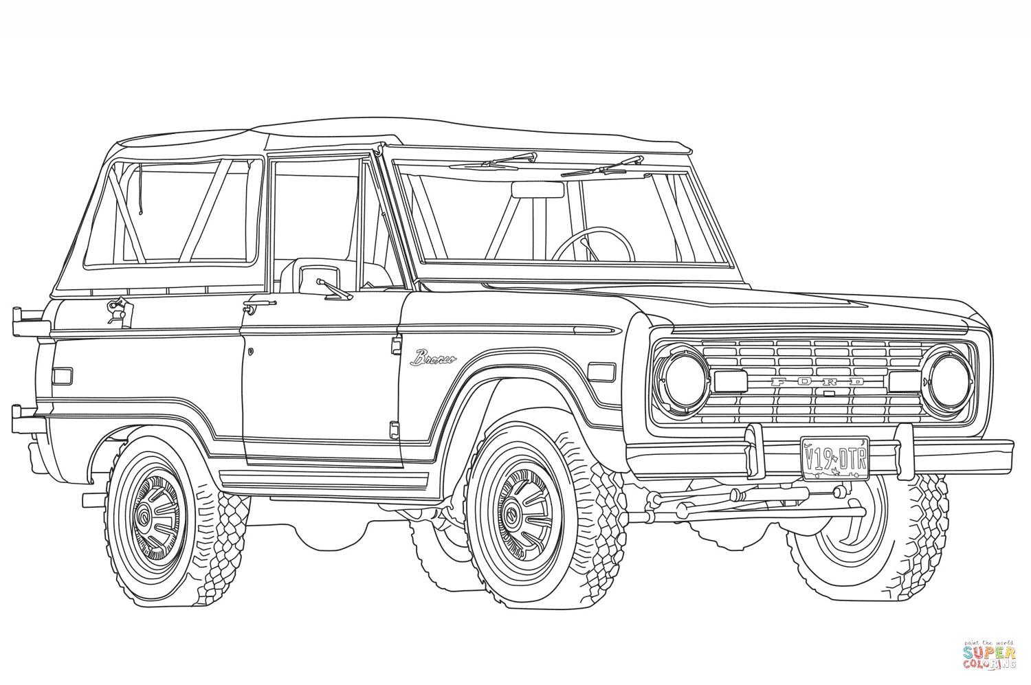 1966 Ford Bronco coloring page | Free Printable Coloring Pages