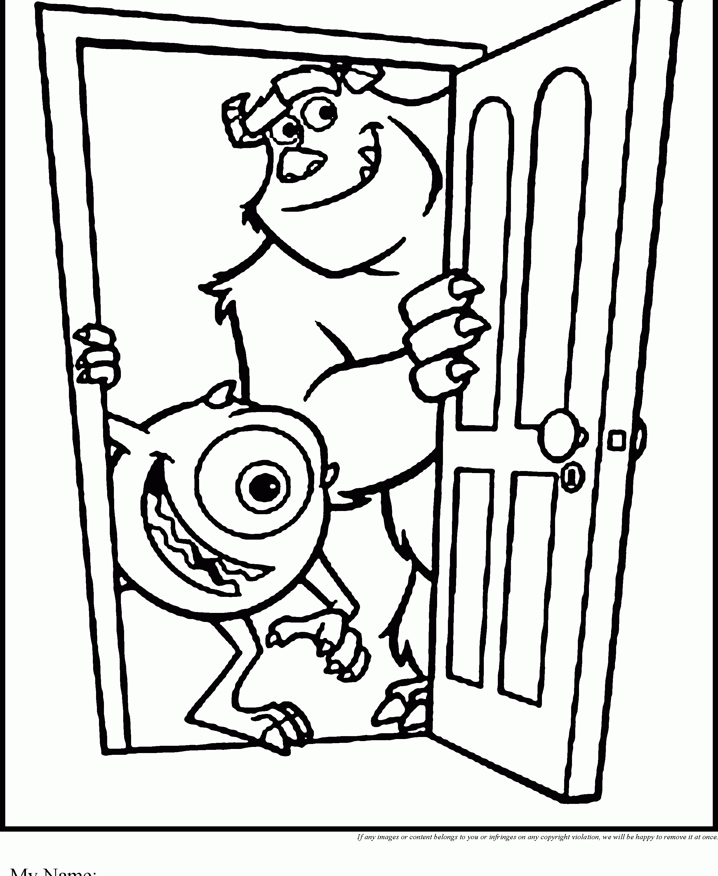 277 Cartoon Printable Monsters Inc Coloring Pages with disney character