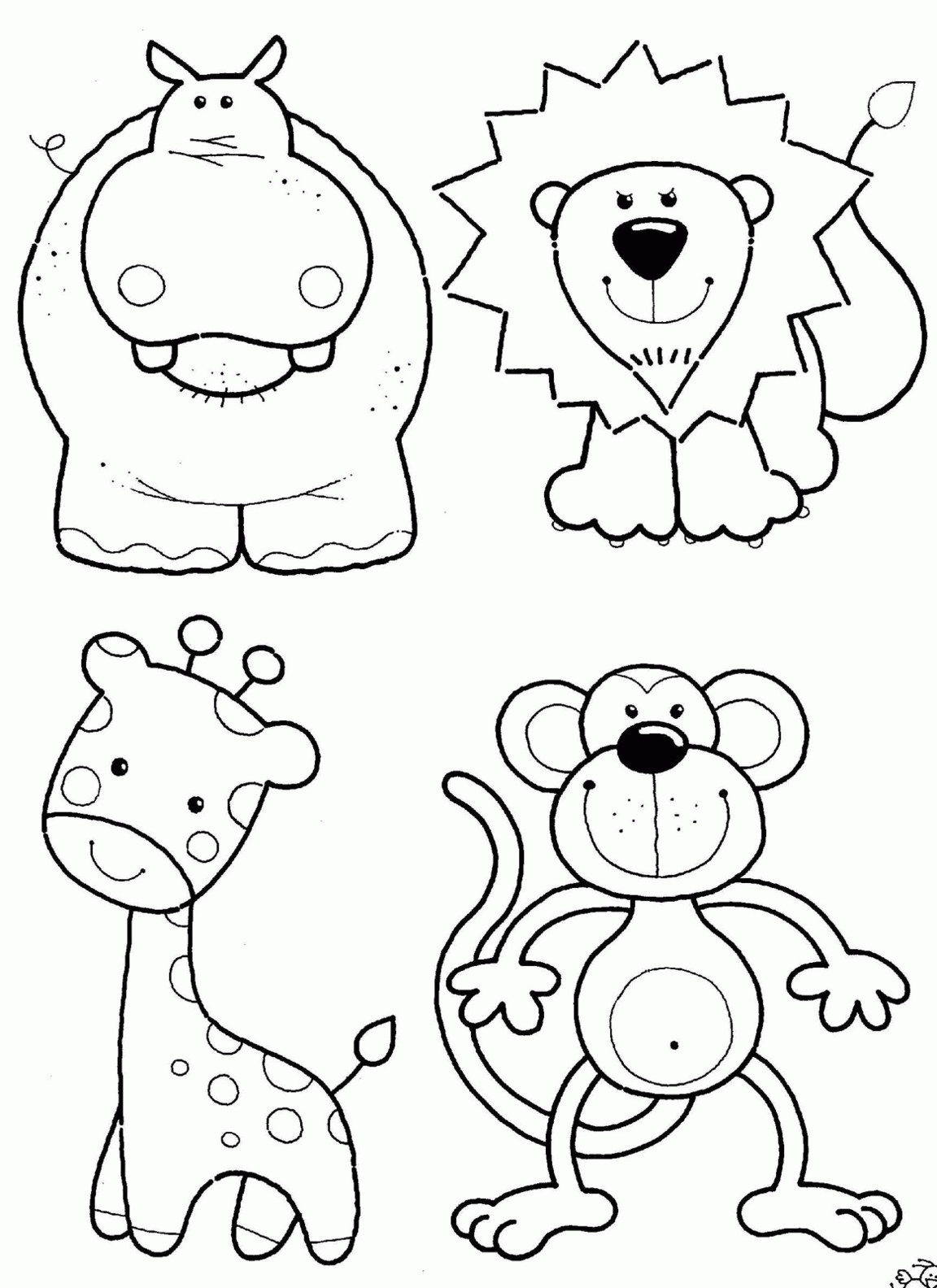 Jungle Animals Coloring Pages Free Coloring Home