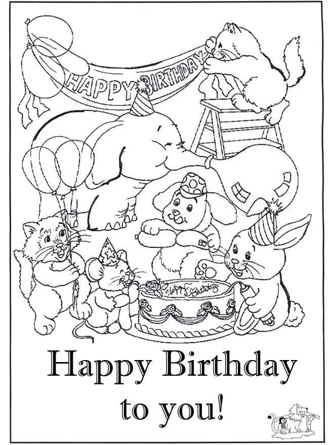 Coloring Page Happy Birthday Cards For Girls - Coloring Pages For ...