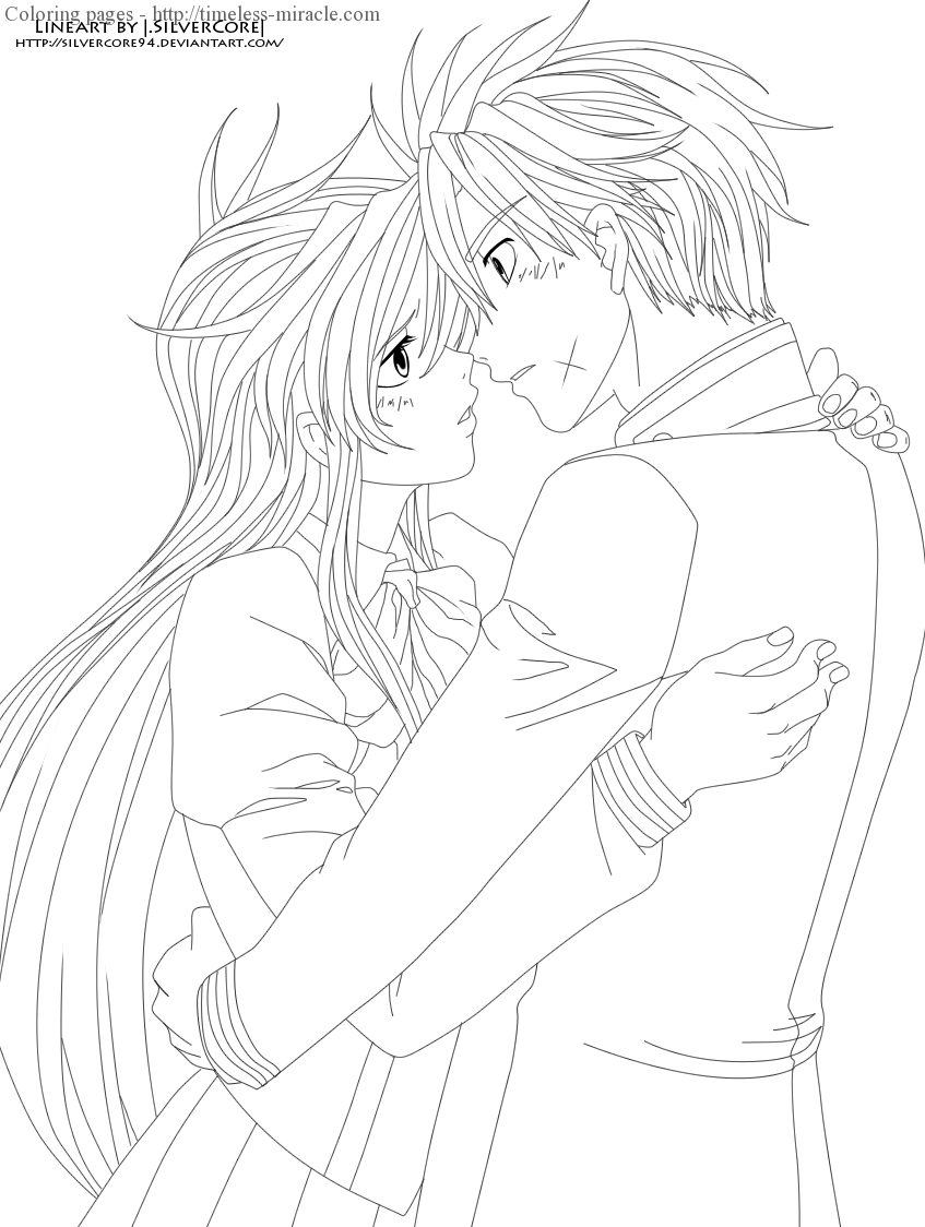 56 Cute Anime Couples Coloring Pages, Cute Anime Couples Coloring ...