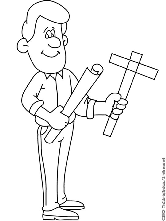 Architect Coloring Page | Audio Stories for Kids | Free Coloring Pages |  Colouring Printables