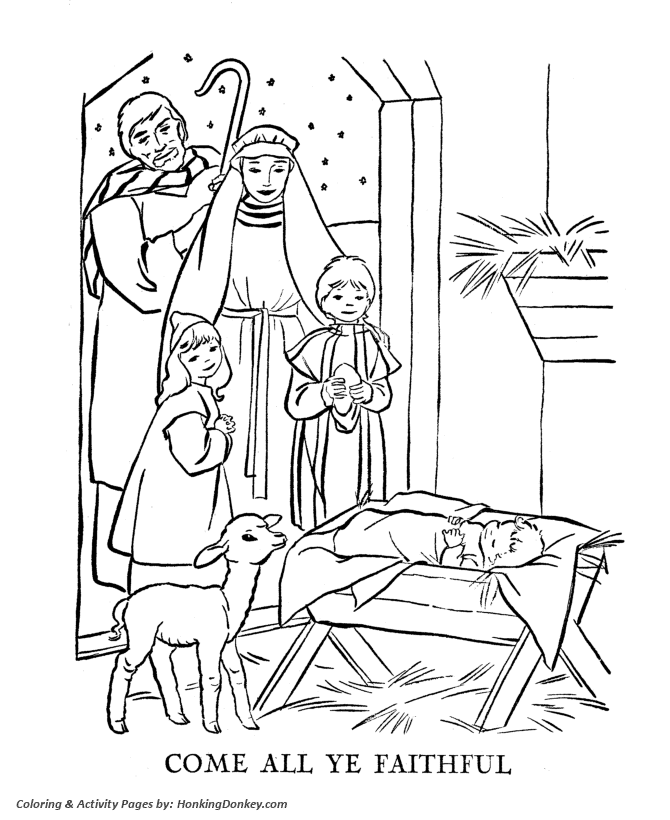 Religious Christmas Bible Coloring Pages - Baby Jesus In A Manger