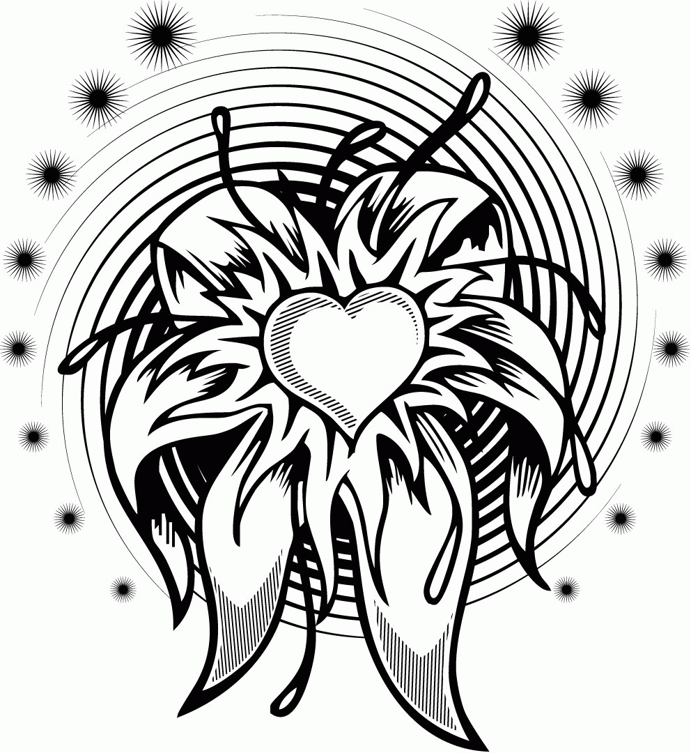 Free Adult Printable Coloring Pages Roses Heart - Coloring Home