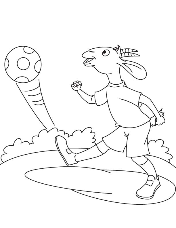 Goat kicked the ball coloring page | Download Free Goat kicked the ...
