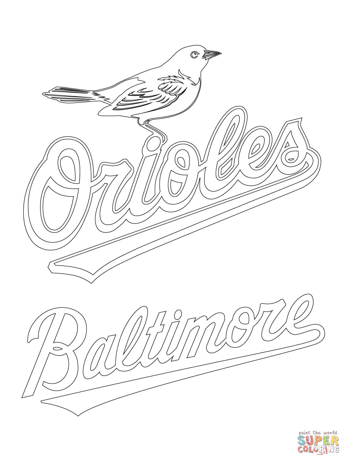 Baltimore Orioles Logo coloring page | Free Printable Coloring Pages
