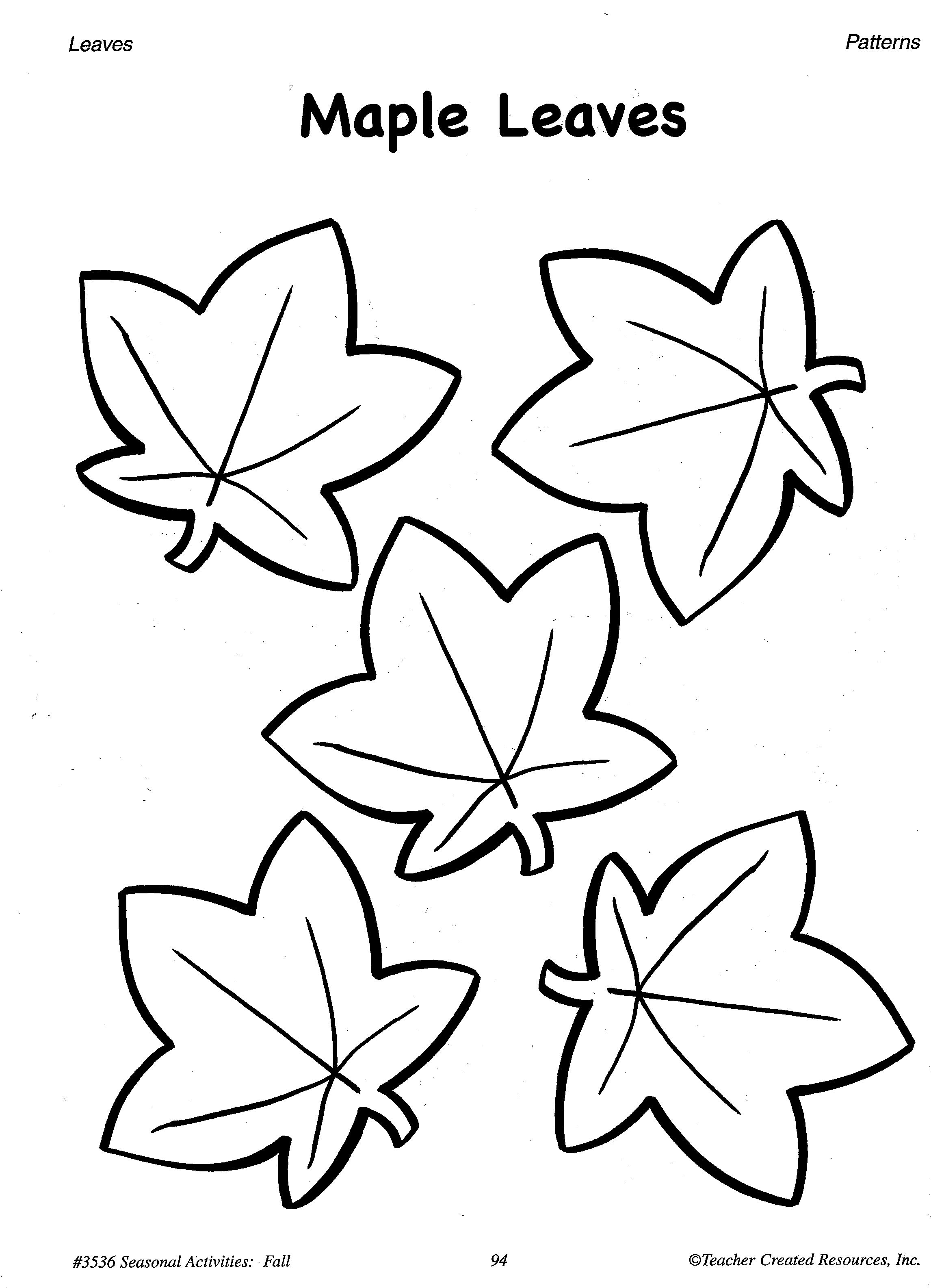 Free Printable Fall Leaves To Color