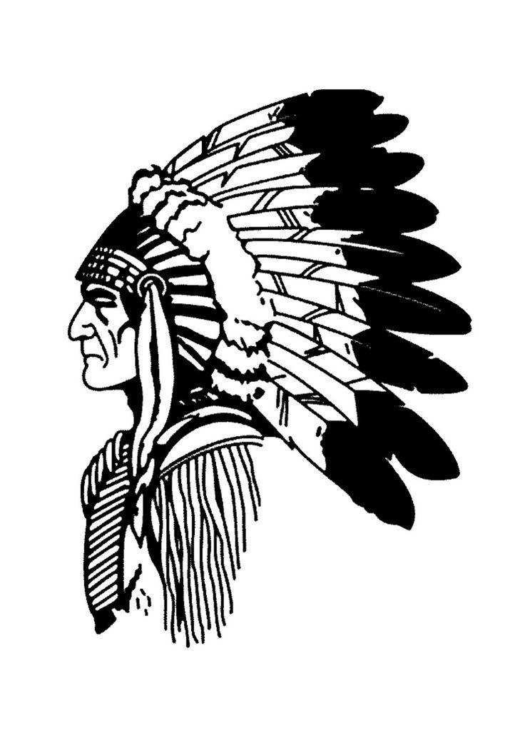 Free coloring page coloring-simple-native-american-profile. Simple ...