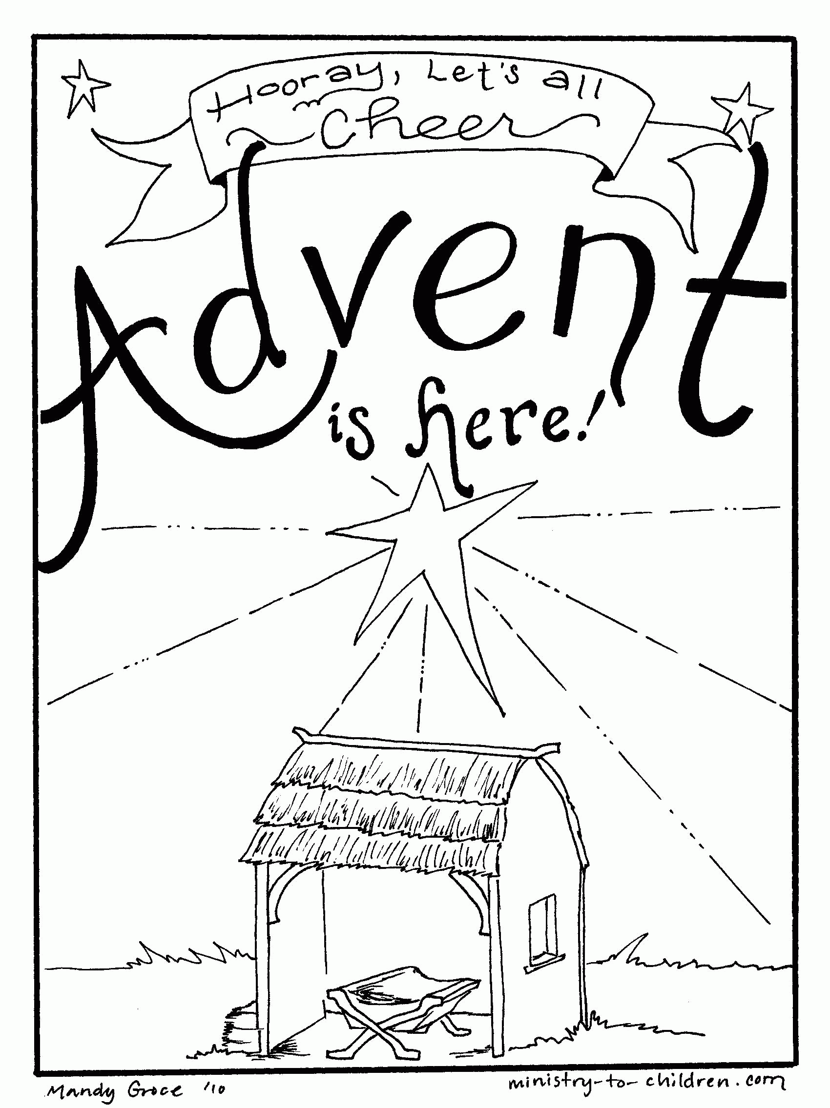 Manger Advent Coloring Page Coloring Home