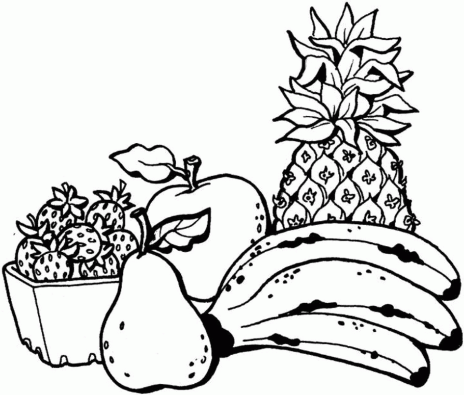 Coloring Pages Of Fruits In A Bowl - High Quality Coloring Pages