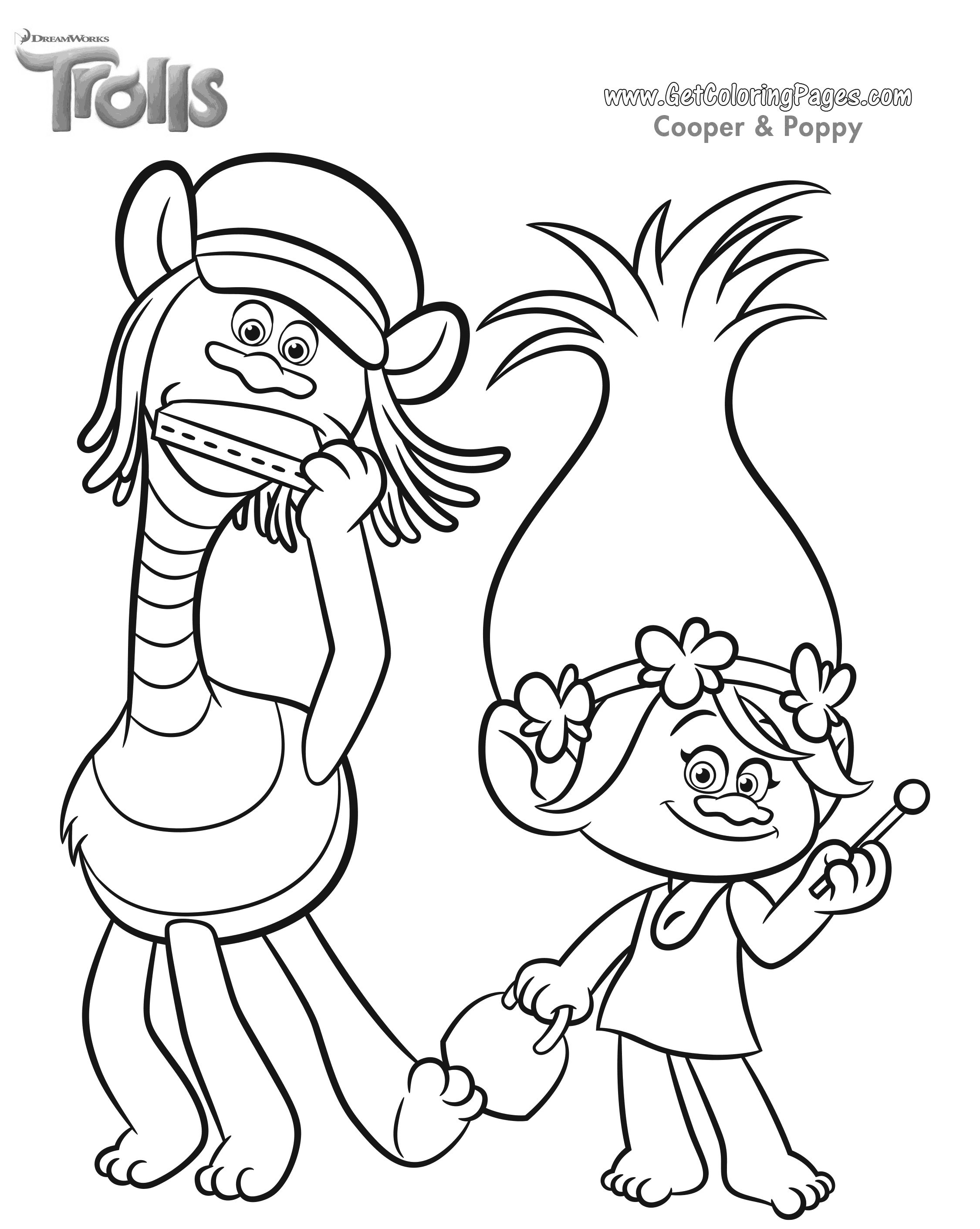 Dreamworks Trolls Coloring Pages - GetColoringPages.com