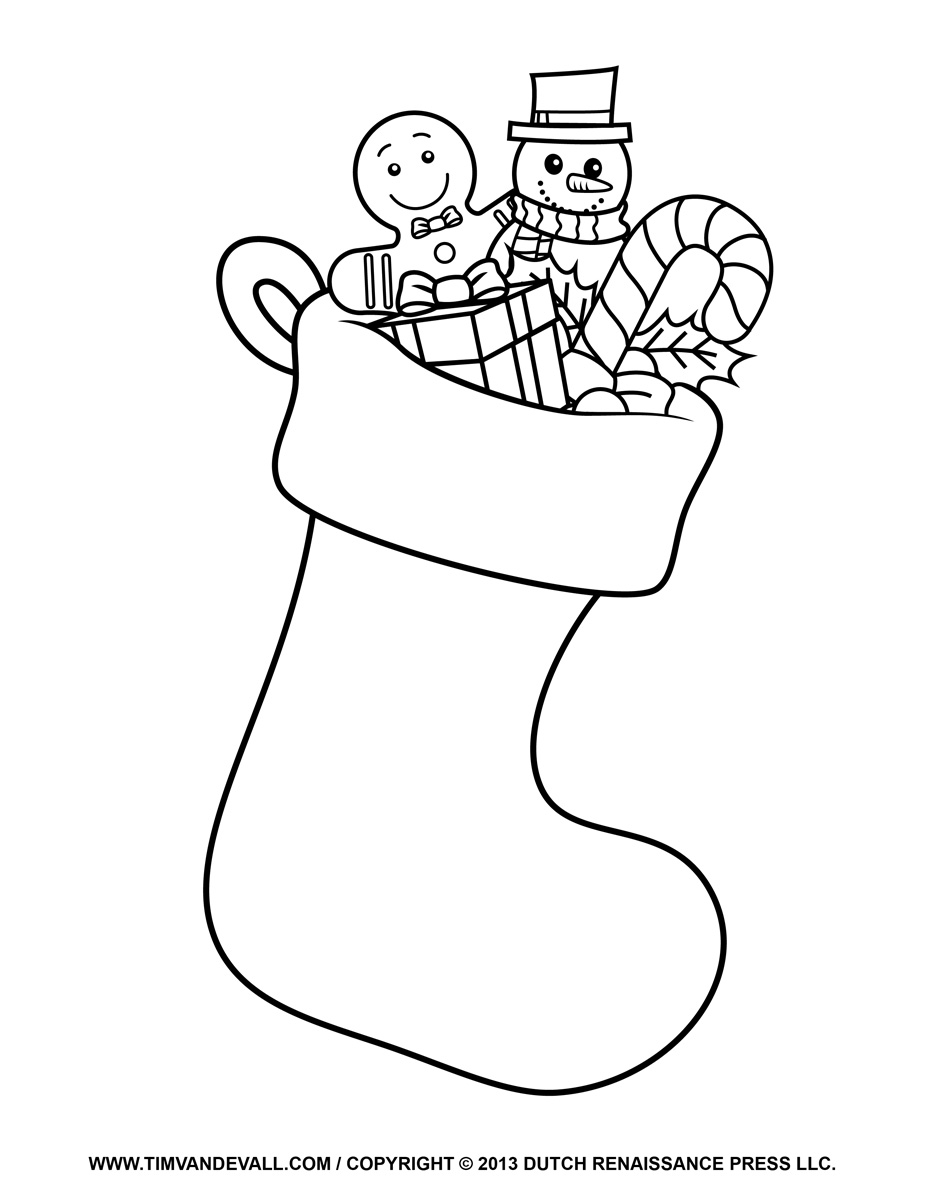 Christmas Socks Coloring Pages at GetDrawings.com | Free for ...