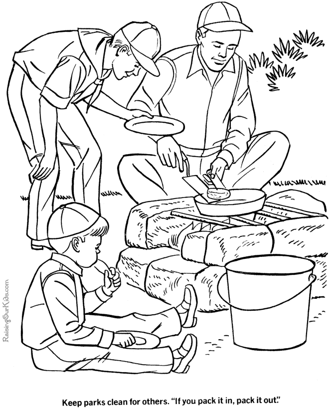 Camping Color Sheets - Coloring Pages for Kids and for Adults