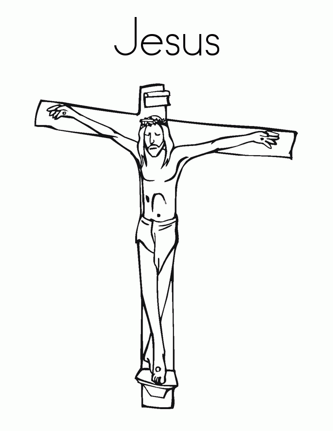 Jesus On Cross Coloring Page - Coloring Home
