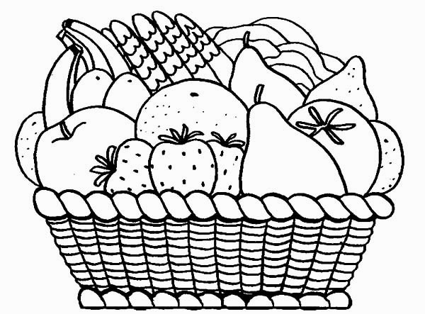 Ideas Fruits In A Basket Coloring Pages Coloring Pages #7444 ...