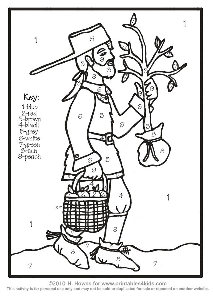 Johnny Appleseed Coloring Page Coloring Home