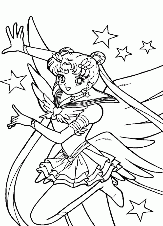 Sailor Moon Is Confused With His Own Dance Coloring Page For Kids 