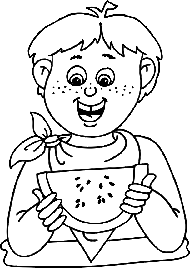 watermelon coloring page sheet for summer