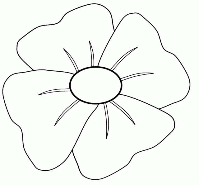 anzac day poppy flower Colouring Pages